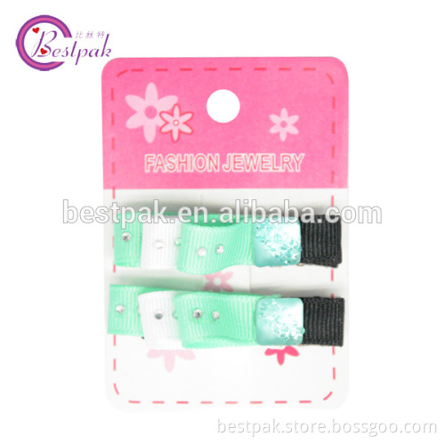 2014 korea small grosgrain ribbon decorative hair pins for kids